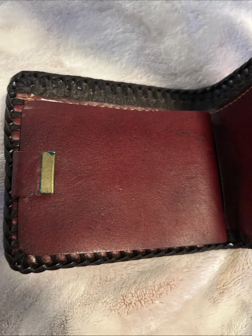 Hand-Tooled Leather Bifold Wallet - Brown